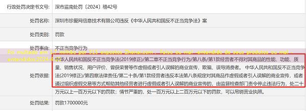Foi multado em 1,7 milhão por 315 expostos Zhenai.com： Falso ou mal -entendido de seus produtos ou mal -entendidos